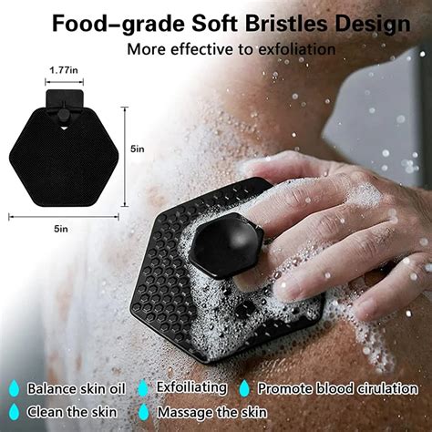 Soft Silicone Body Scrubber Handheld Shower Cleansing Brush Gentle Face