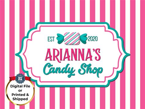 CANDY SHOP Personalized Birthday Party Backdrop Sweet Shop Candy Store ...