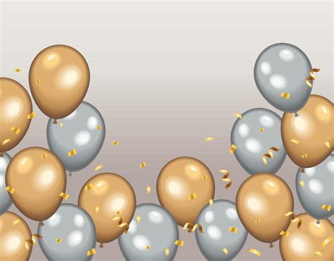 Golden And Silver Balloons Helium Vector Art At Vecteezy