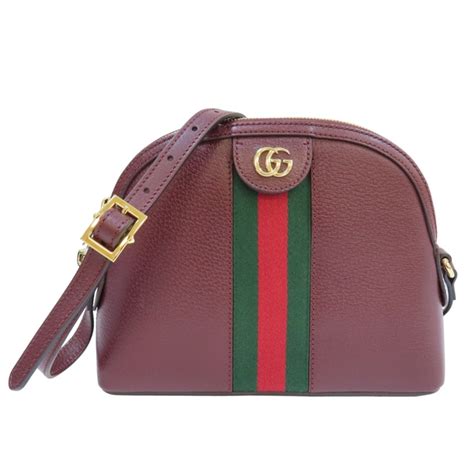 【二手名牌brand Off】gucci 古馳 酒紅色 牛皮 斜肩包 499621 斜背包 鍊帶包 Yahoo奇摩購物中心