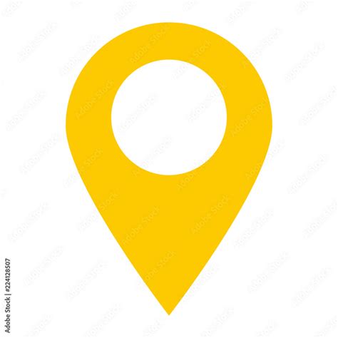 Location Pin Icon On White Background Location Pin Point Flat Style