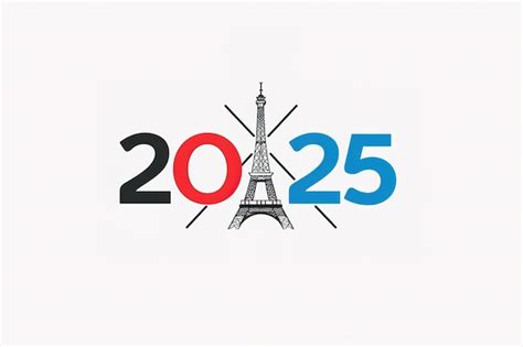 Happy New Year 2025 banner with France flag inside Vector illustration