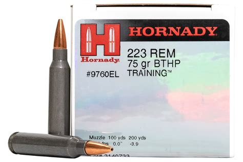 Hornady 223 Rem 75 Gr BTHP Training Police Trade In Ammo 50 Box