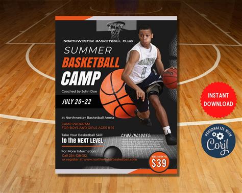 Basketball Camp Brochure Template Rebeccachulew