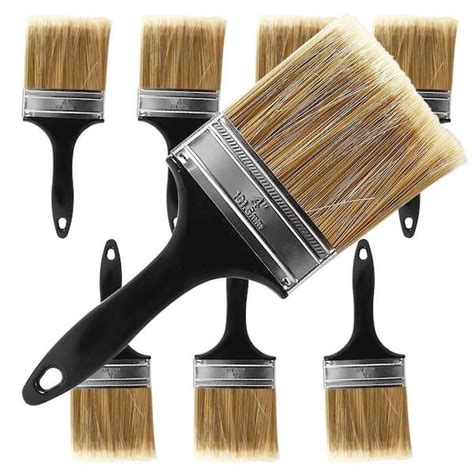 Dracelo 4 in. Flat, Paint Brush Set Paint Brushes with Plastic Handle ...