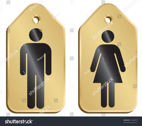 Male Female Restroom Sign Vector Stock Vector Royalty Free 41763973