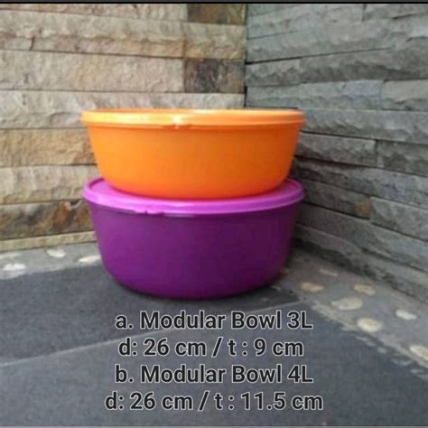 Jual PROMO Tupperware Modular Bowl 3L 4L Ungu Oren Shopee Indonesia