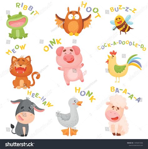 Set Cartoon Animals Talking Vector Illustration Stok Vektör (Telifsiz ...