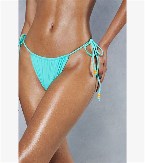 Buy Misspap Bead Detail Strappy Tie Bikini Set In Blue Thstreet