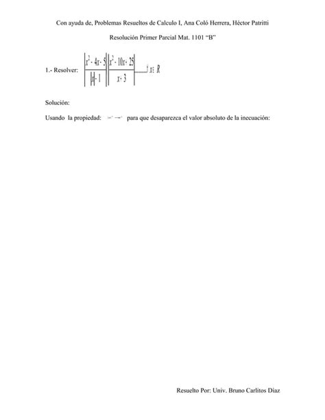 Primer Parcial Solucionario PDF