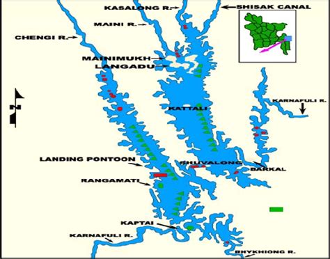 Map of Kaptai Lake showing the study area of Kaptai Lake, Bangladesh ...