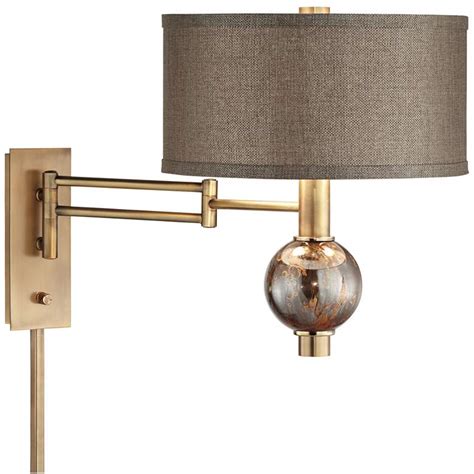 Richford Brass Plug In Swing Arm Wall Lamp With Dimmer 1r145 Lamps Plus