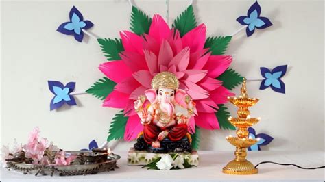 गणपती डेकोरेशन २०१९ Eco Friendly Ganpati Decoration Ideas For Home Youtube