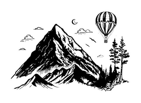 Premium Vector Air Balloon Hand Drawn Illustrations Vector