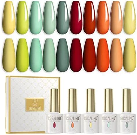 Rosalind Vernis Semi Permanent Lot Blanc Vert Orange Couleurs