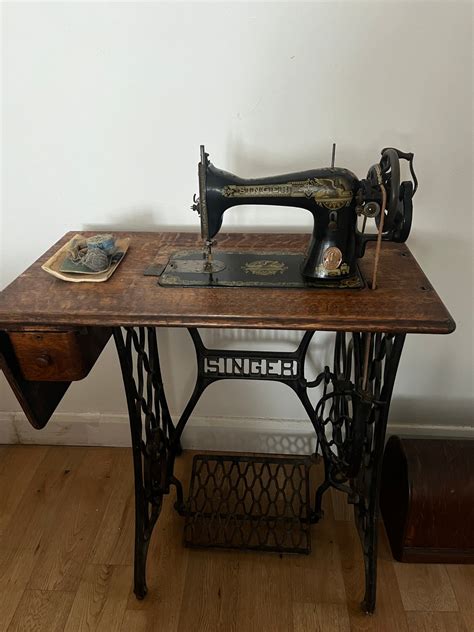 Singer Vintage Sewing Machine Model 15k 1918 With Treadle Etsy