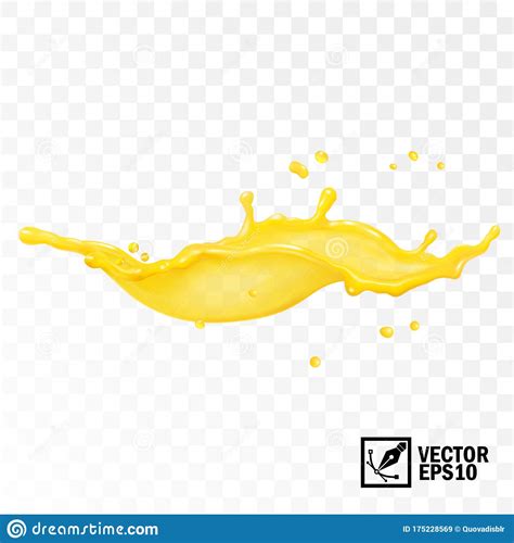 D Realistic Transparent Vector Splash Juice Tea Oil Or Paint Stock