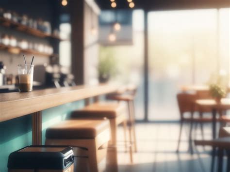 Premium Ai Image Blurred Coffee Shop Without Any Customer