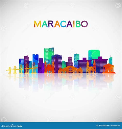 Maracaibo Skyline Silhouette In Colorful Geometric Style Stock Vector