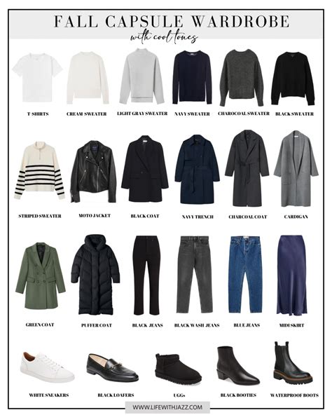 Fall Cool Tones French Minimalist Capsule Wardrobe E Book Life