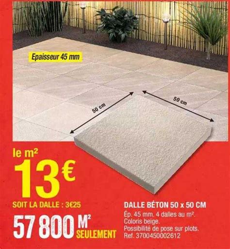 Offre Dalle B Ton X Cm Chez Brico Depot