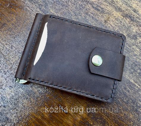 Кожаный Зажим для Денег. Мужской Кожаный Кошелек Ручной Работы. Зажим ...