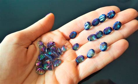 Pcs Lot Loose Blue Mystic Topaz Genuine Gemstones Multi Color X