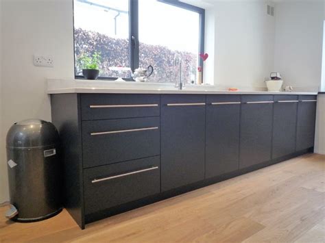 Bespoke Painted Slab Oak Veneer Kitchen Skipton Scandinavian