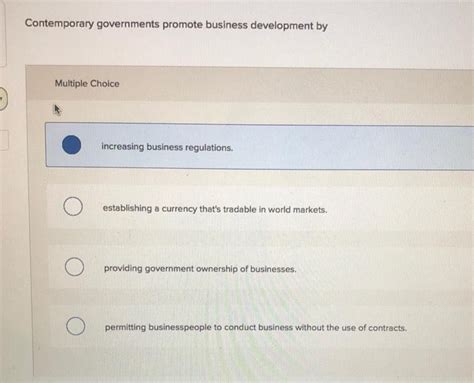 Contemporary Governments Promote Business Development By