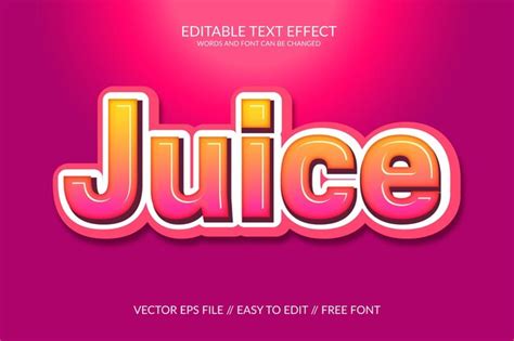 Mod Le D Effet De Texte Eps Vectoriel Enti Rement Modifiable Juice D