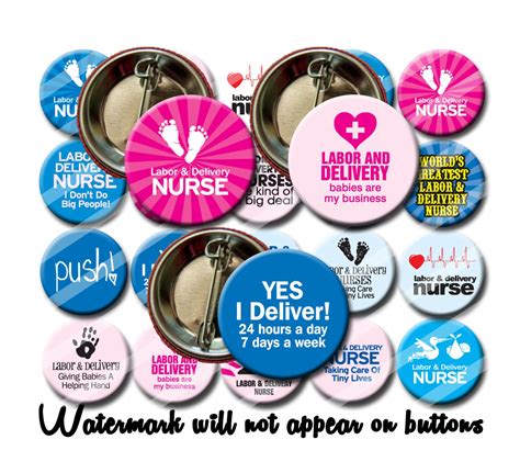 Labor Delivery Nurse Pins Nurse Gift Pin Back Button Set