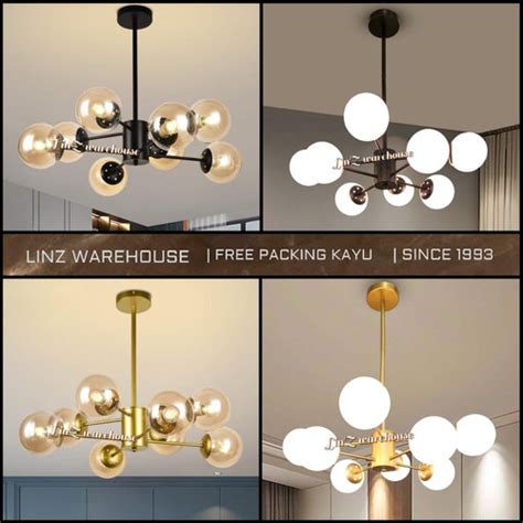 Jual Lampu Gantung Hias MODERN MINIMALIS 8 GLASS BALL Pendant Light