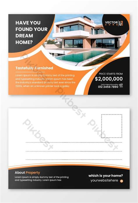 Real estate postcard template vector | AI Free Download - Pikbest