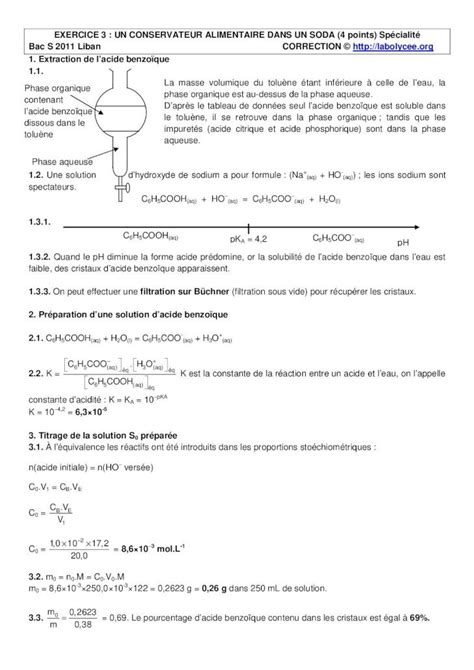 PDF EXERCICE 3 Labolycee Orglabolycee Org 2011 2011 Liban Spe