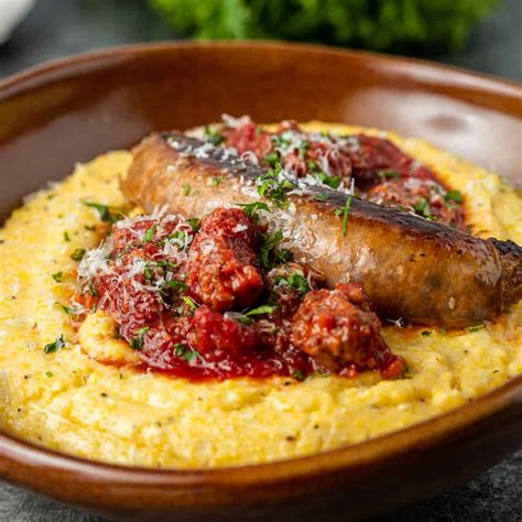 Parmesan Polenta With Italian Sausage Ragu Relish