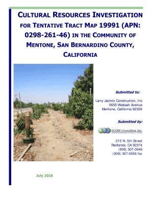 Fillable Online Sbcounty Cultural Report San Bernardino County Fax