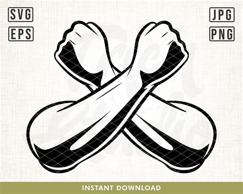 Cross Arms Svg Arms Crossed Gesture Svg X Salute Svg Hand Gesture Svg Fist Svg Cut Files