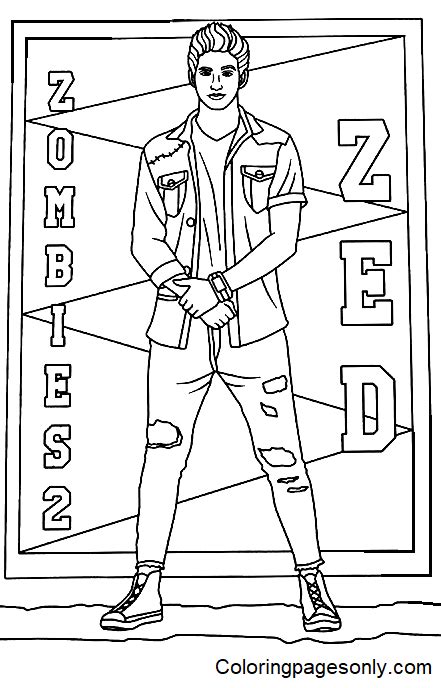 Zombies Zed Coloring Pages