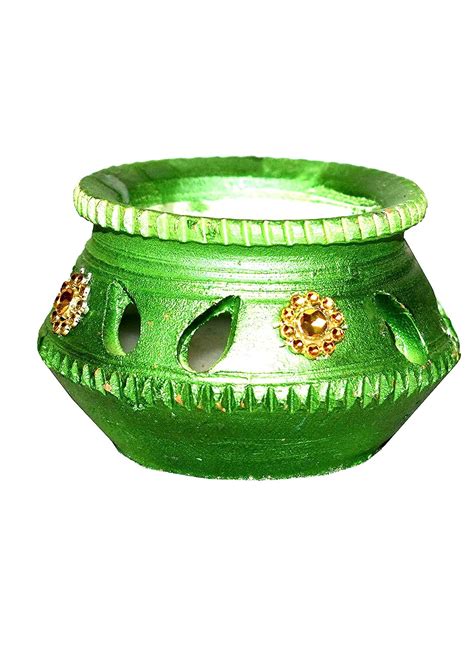 Buy Aanaya Creations Wax Filled Matki Diyas Set Of Pcs Diya