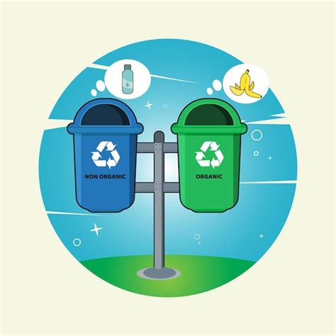 Premium Vector Organic And Non Organic Public Trash Bin Vector