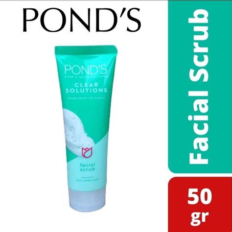 Jual Pond S Facial Scrub Clear Solutions Antibacterial Oil Control 50 Gr Shopee Indonesia