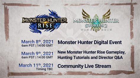 Capcom Announce Monster Hunter Rise And Stories 2 Digital Event For