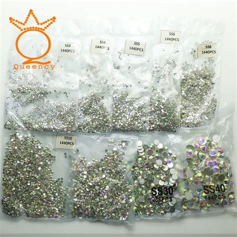 Super Glitter Ss3 Ss30 1440pcs Crystal Ab Flat Back Nail Rhinestone 3d