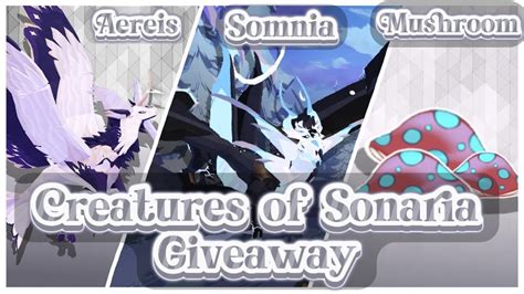 Somnia Elus Aereis Mushroom Giveaway Creatures Of Sonaria Ended