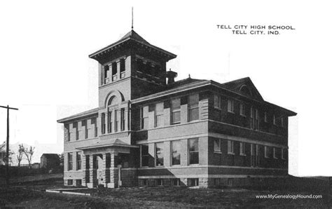 Tell City Indiana Tell City High School Vintage Postcard Historic Photo