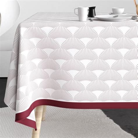 Nappe Rectangulaire Anti Tache 140x200 Cm Coton Eclat Prune Cdiscount