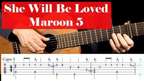 She Will Be Loved Maroon 5 Easy Guitar Cover With Tabs Tutorial