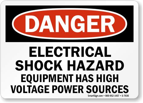 Electrical Shock Hazard High Voltage Power Sources Sign SKU S 7936