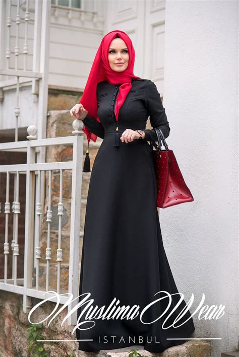 Muslima Wear 2016 Black DESSEN Dress Islamic Fashion Dresses Hijab