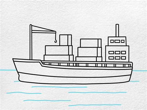 How To Draw A Cargo Ship Helloartsy